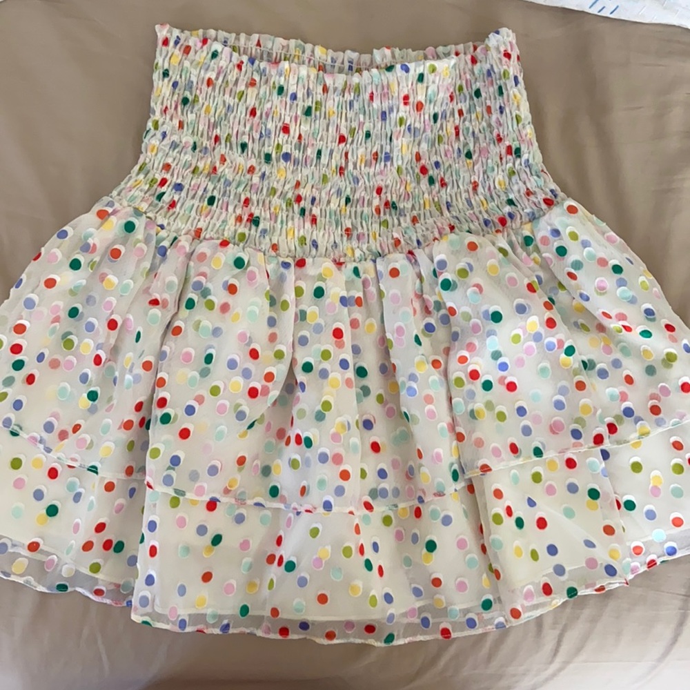 Lovers + Friends polka dot mini skirt